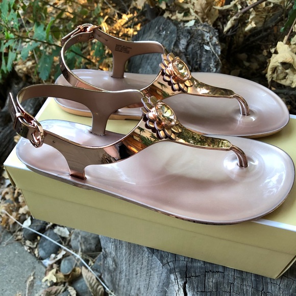 michael kors metallic sandals